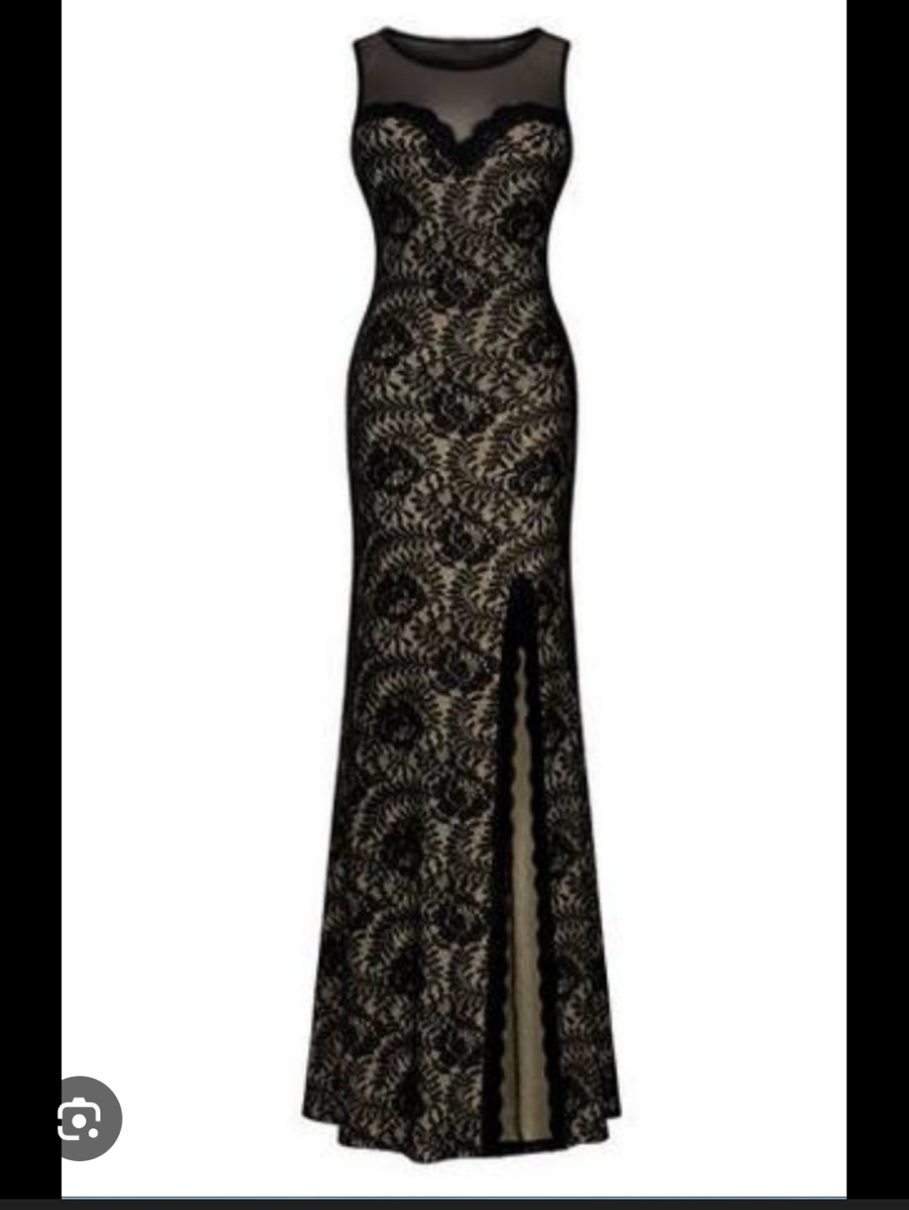 Miusol Elegant Black Sheer Sleevless Lacey Maxi Dress Size Large